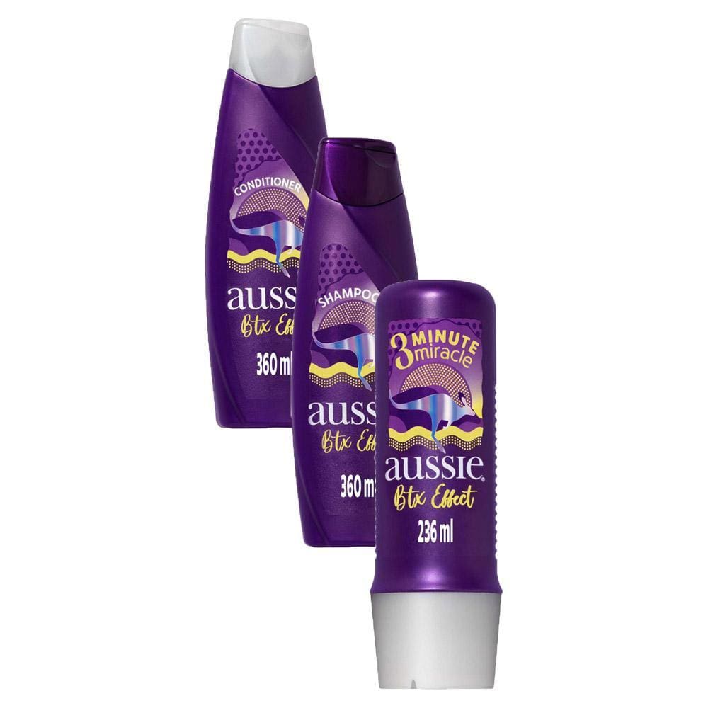 Kit Aussie Botox Effect Shampoo + Condicionador + Tratamento