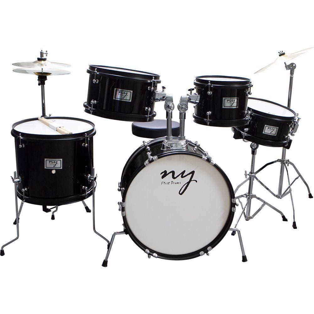 Bateria Acústica Infantil Junior 2T Preta New York