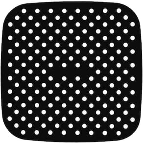 Protetor de Silicone Fritadeira Air Fryer Tapete Silicone Universal Antiaderente 19 CM Quadrado Preto