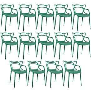 Kit - 14 X Cadeiras Masters Allegra - Verde Escuro