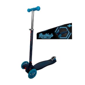 Patinete Infantil 3 Rodas Led Dark Laser Preto e Azul