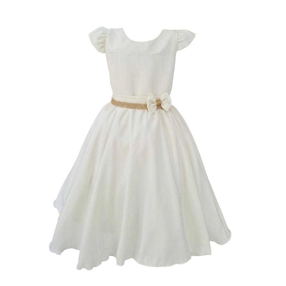 Vestido Casual Off White Infantil Daminha Primeira Comunhão