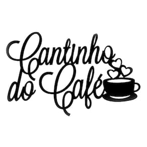 Cantinho Do Café Decoração De Parede Madeira Caroá - Preto