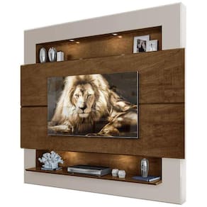 Painel Com Led Riviera Para Tv 75 Polegadas Malbec Off White