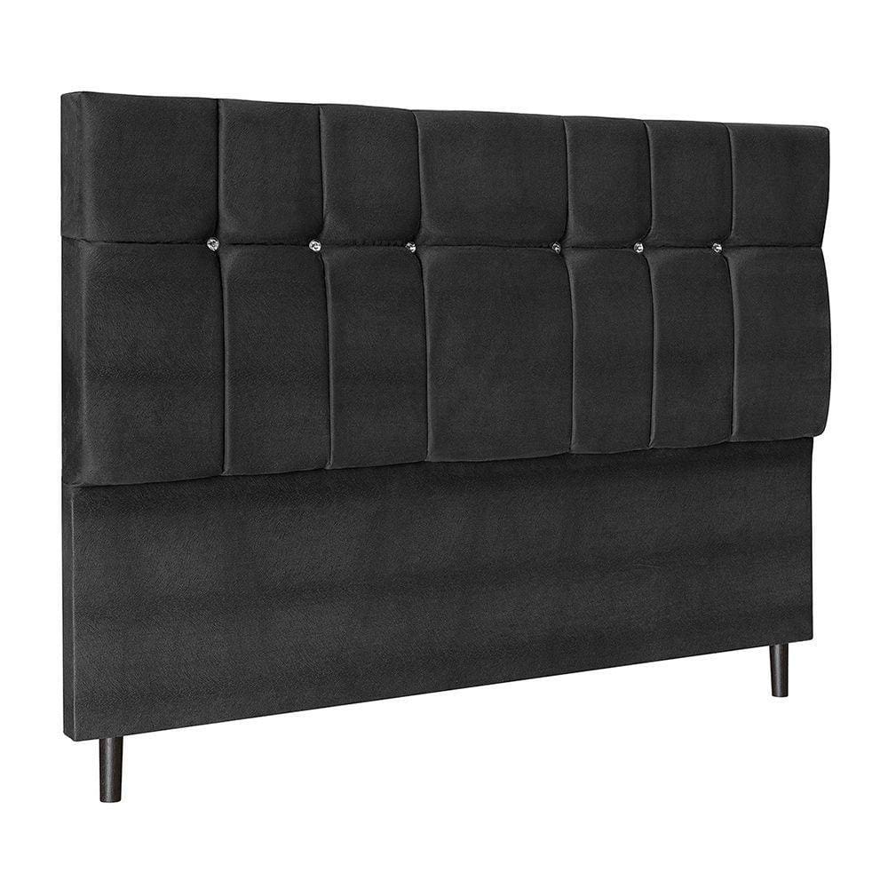 Cabeceira Paris Para Cama Box Solteiro 94 Cm Suede Preto