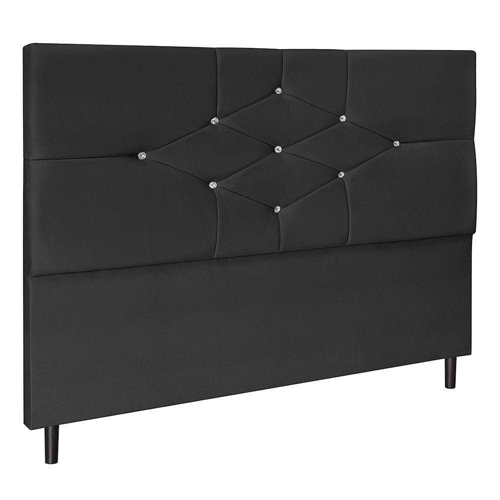Cabeceira Camboriú Para Cama Box Casal 144 Cm Suede Preto