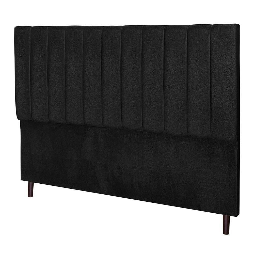 Cabeceira Leblon Para Cama Box Queen 164 Cm Suede Preto