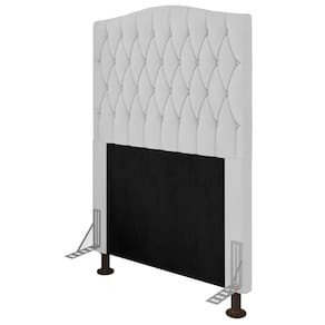 Cabeceira Cama Box Solteiro Greta 90Cm Com Frame Branco