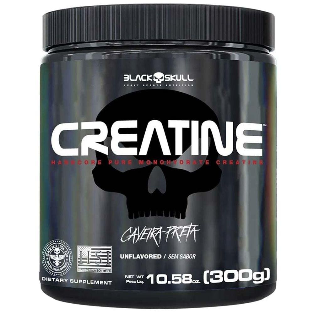 Creatina Monohidratada Creatine 3000mg 300g Black Skull