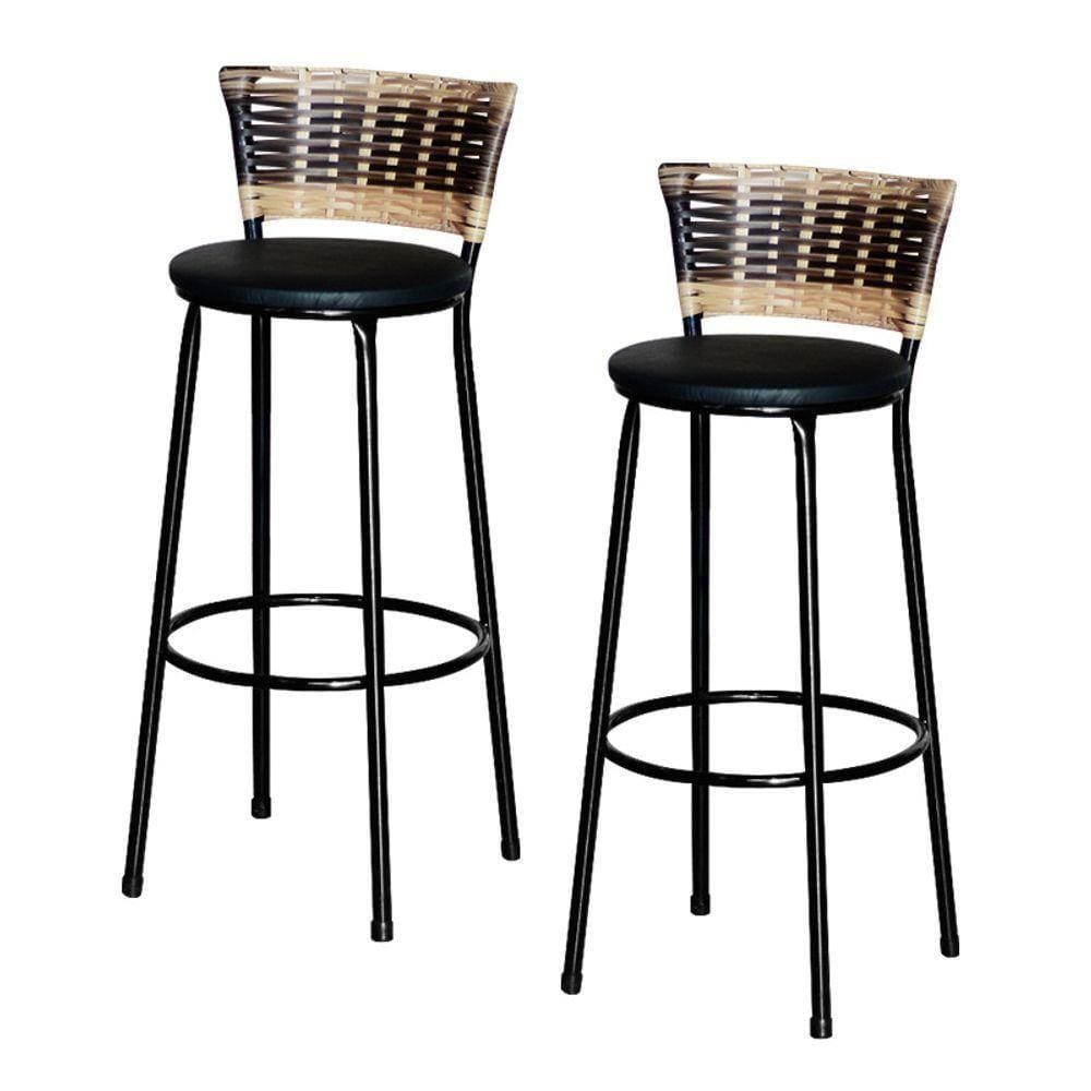 2 Banquetas Alta Para Cozinha Cappuccino Premium Preto