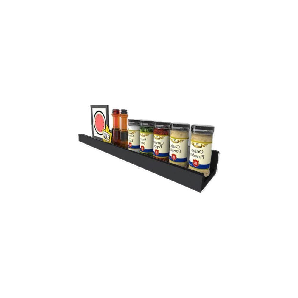 Prateleira Tempero Simples 55 Cm Preto Em Mdf