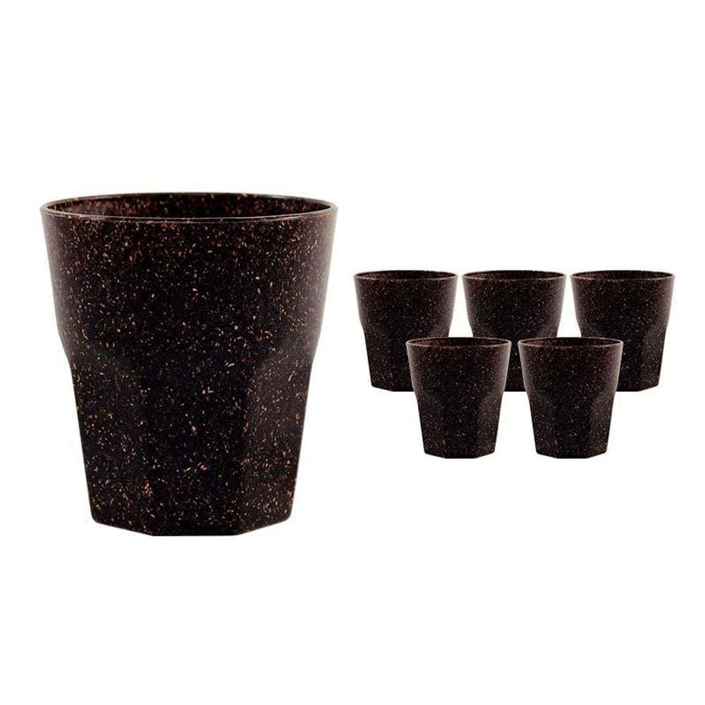 Kit 6 Copos Mini Roma Fibra Coco Green 300Ml