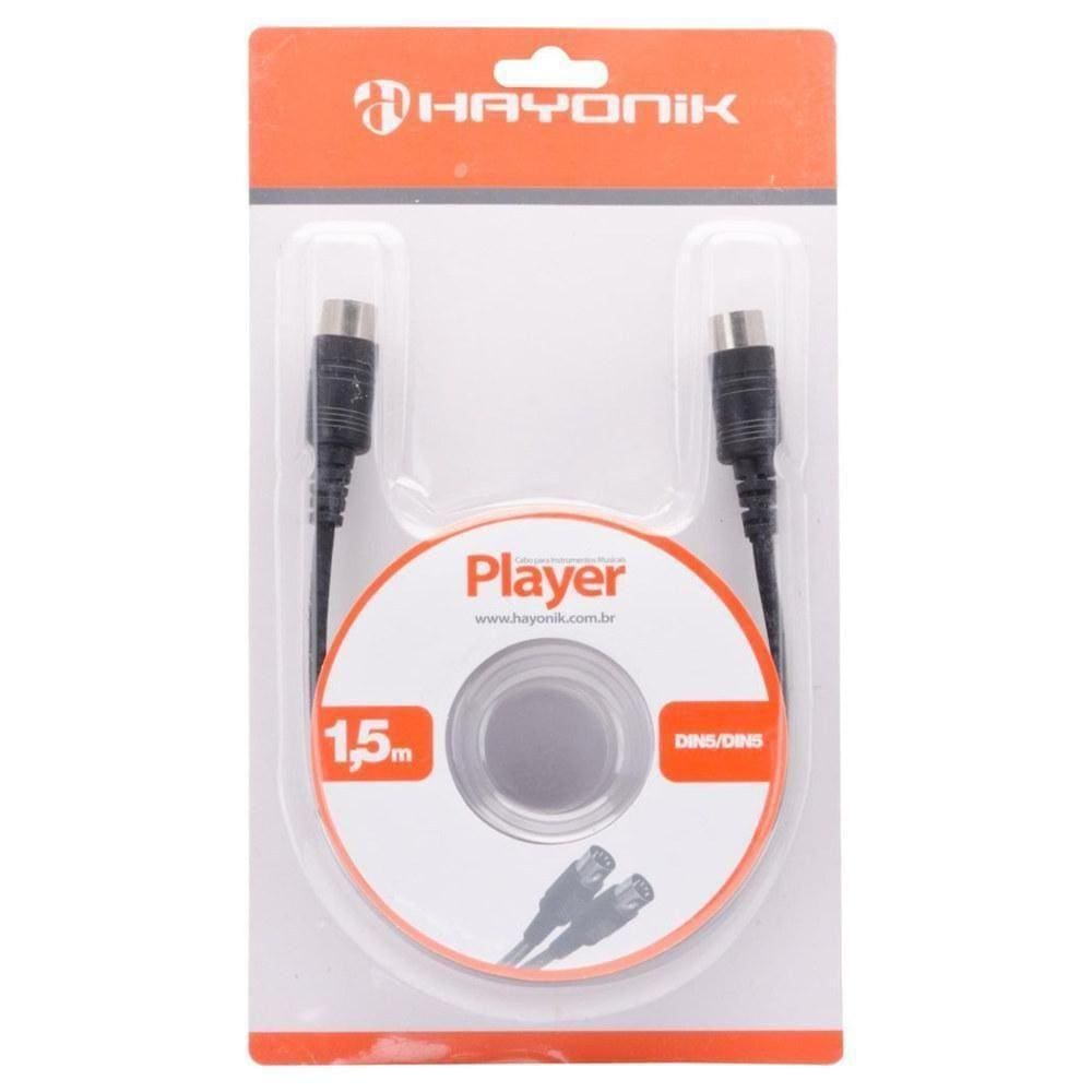Cabo Para Teclado Player Din5 Din5 1,5 Hayonik Pto