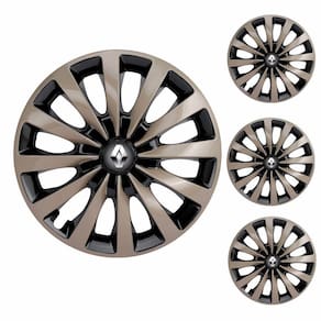 Jogo Calota Aro 13 Passat CC Gold Elitte Dourado Preto + Emblema Resinado Renault (Sandero Logan Clio Scenic Megane)