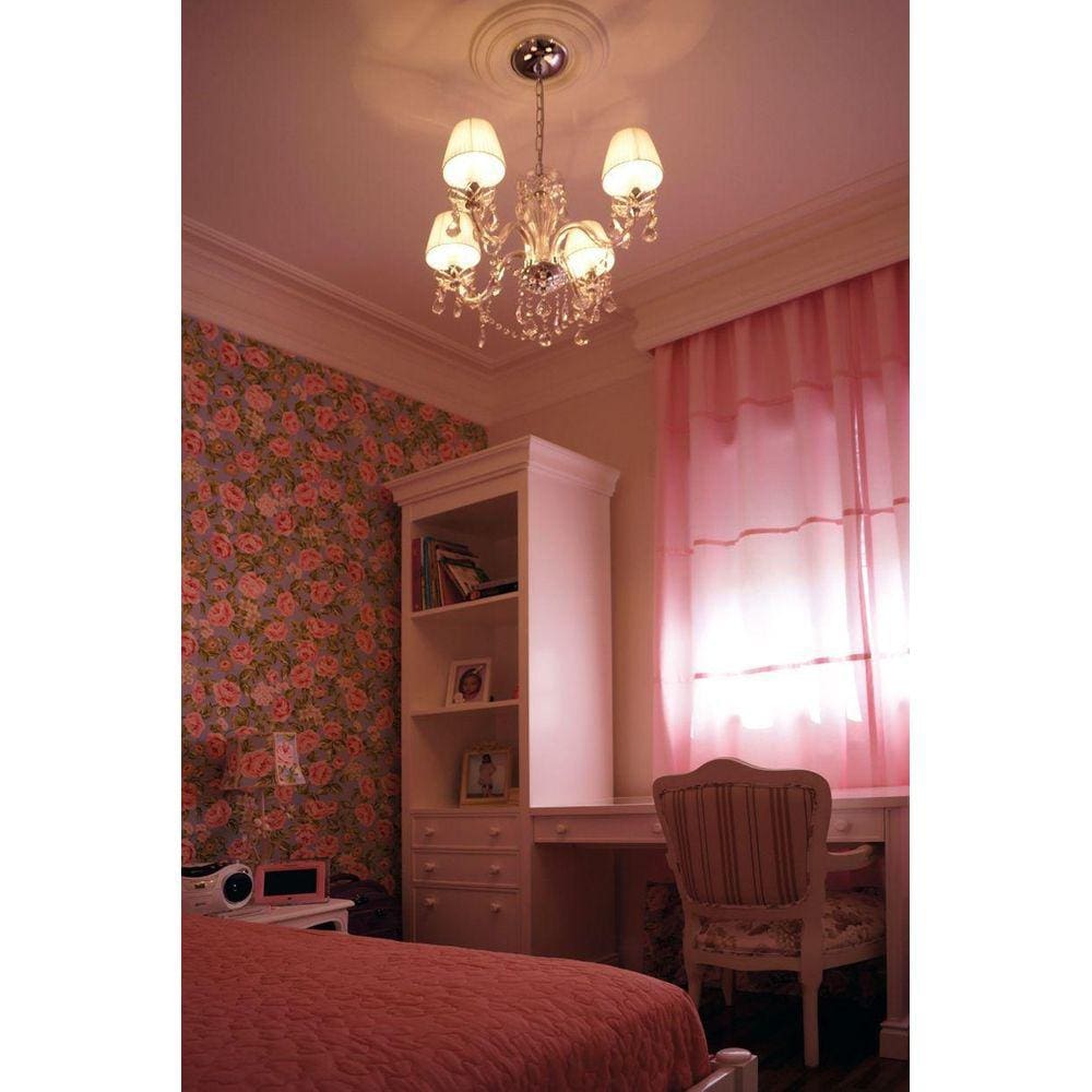 Lustre Pendente Harmonia Cristal 4 Braços Para Led 57 Cm