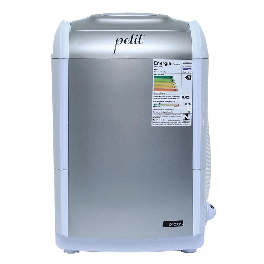Maquina de Lavar Praxis Petit Mini com Capacidade de 1,2kg Prata 220v