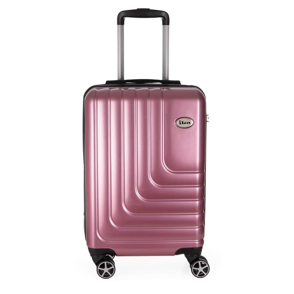 Mala de Bordo Pequena para Viagem em Abs Ika Flex Cadeado Integrado Rodas Duplas 360º Rosê