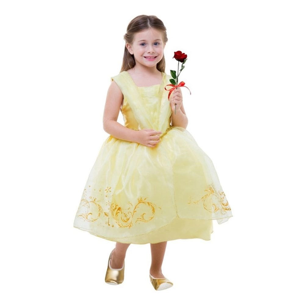 Fantasia Princesa Bela Fera Clássica Vestido Amarelo Infantil