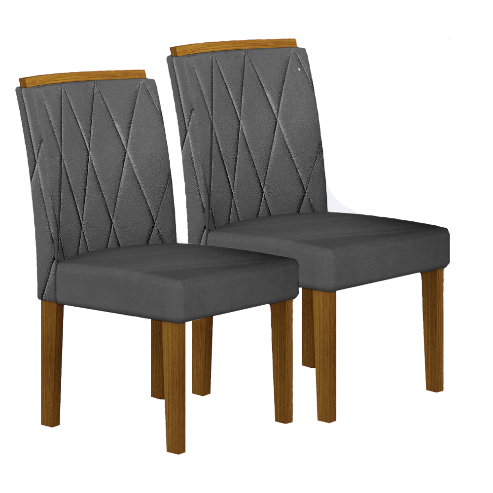 Kit 02 Cadeiras Sala de Jantar Lorena Madeira Moveis Leifer