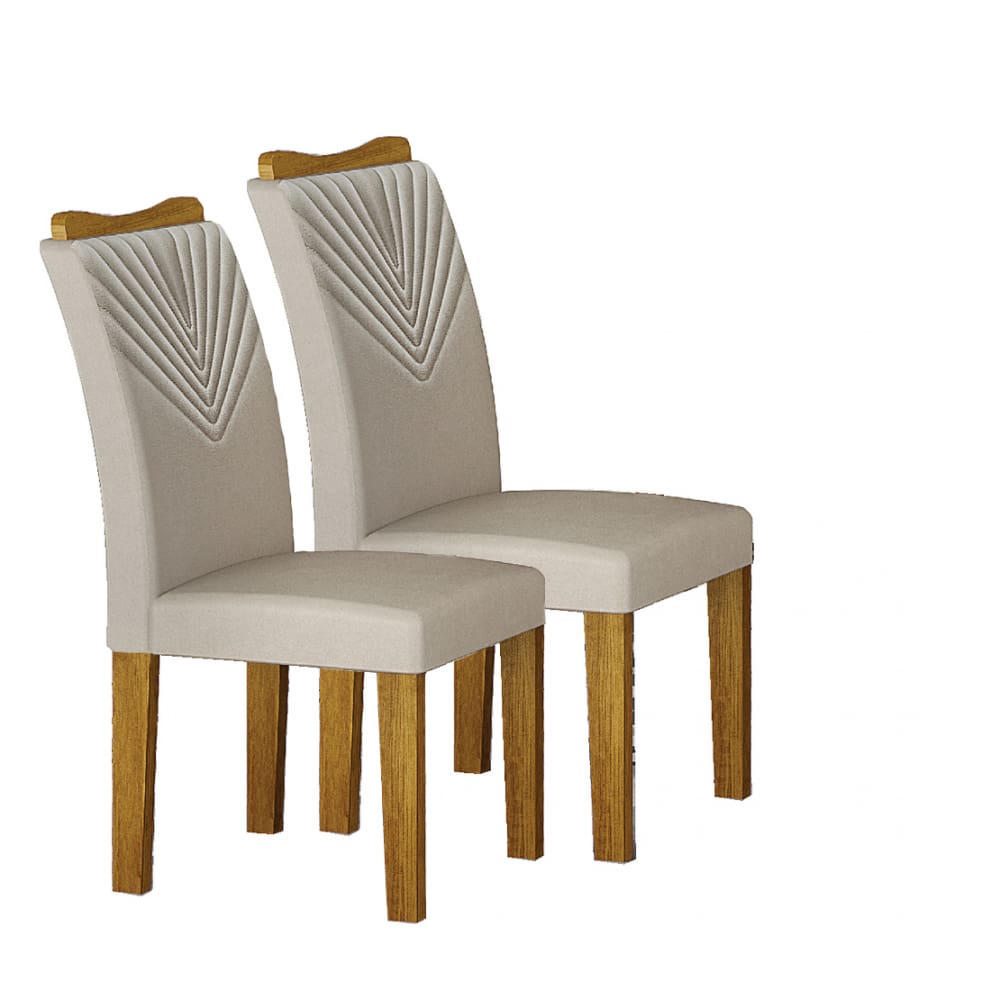 Kit 02 Cadeiras Sala de Jantar Clara Madeira Moveis Leifer