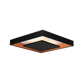 Plafon Newline New Picture 547 Led 60cm Bivolt Preto e Dourado 3000K Luz Amarela