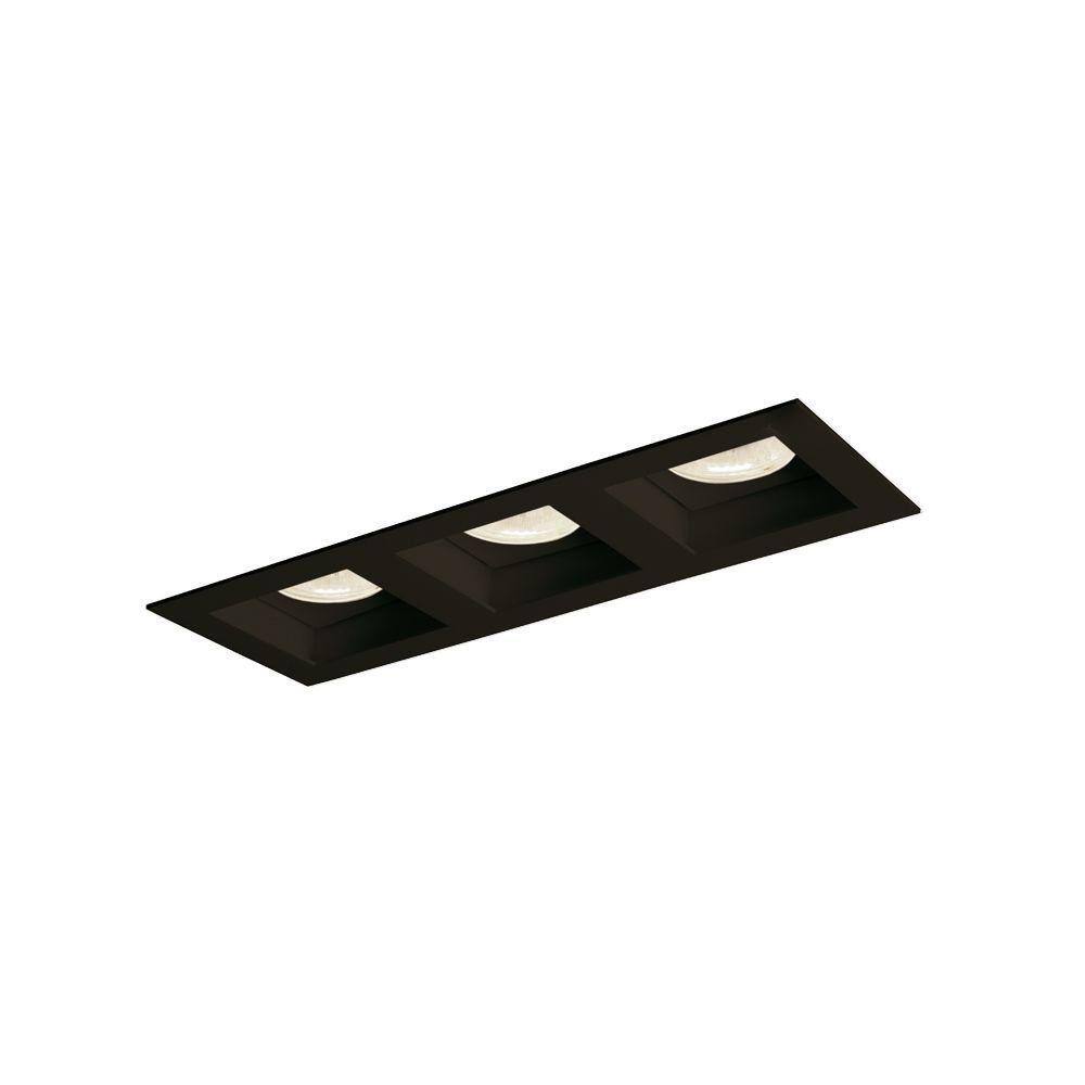 Spot de Embutir Newline Flat para 3 Lâmpadas MR16 GU10 Bivolt Preto