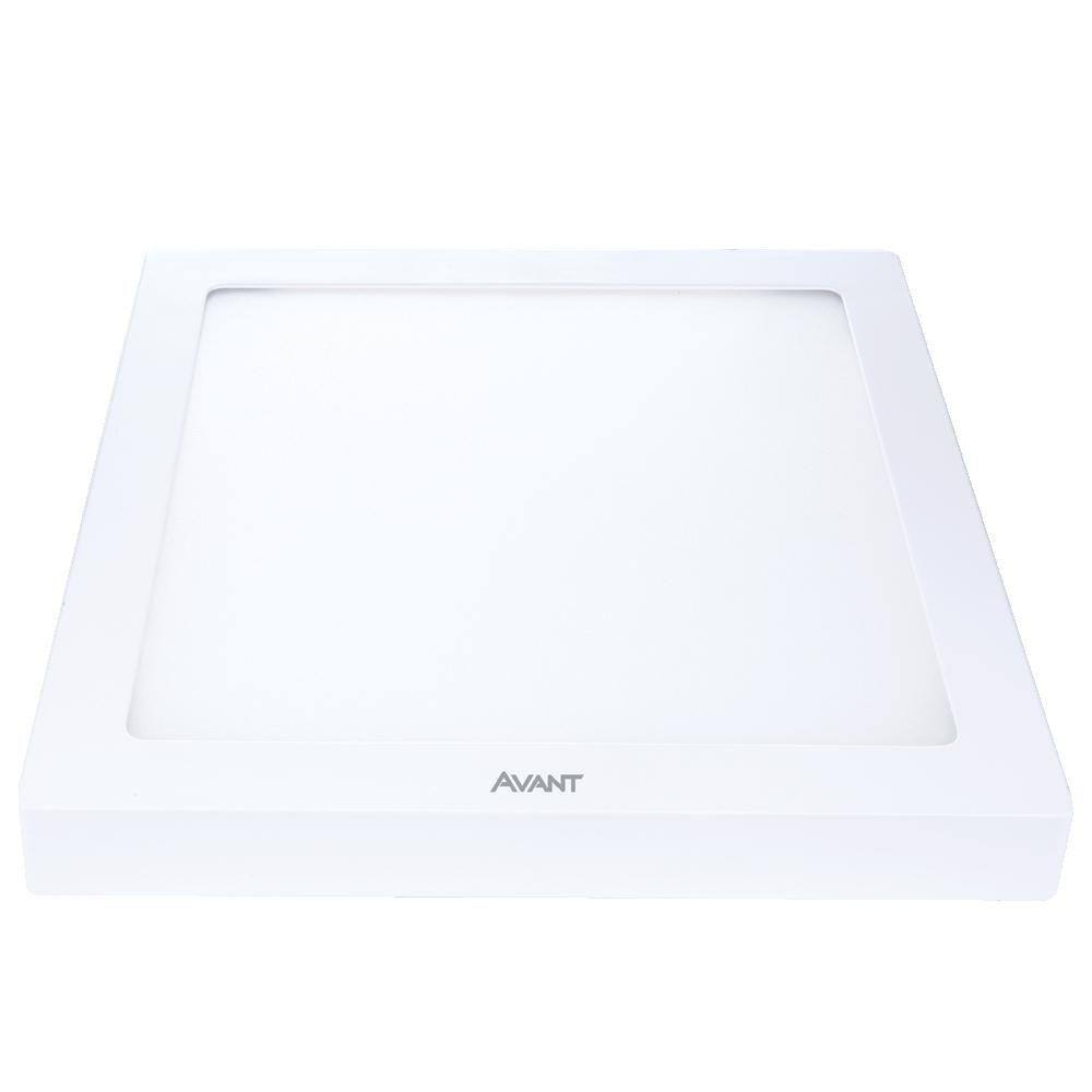 Kit 10 Painel LED Plafon Sobrepor Leve 24W Quad Branco Frio