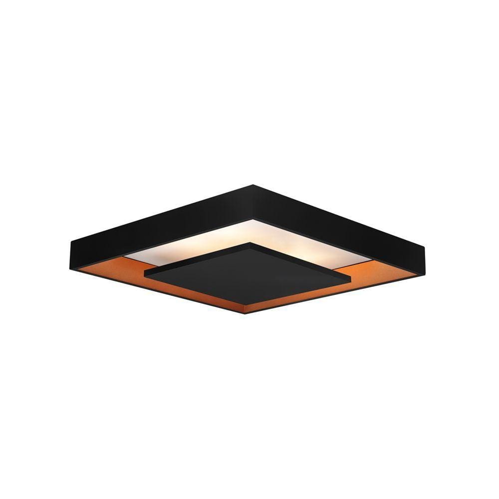 Plafon Newline New Picture 546 Led 47cm Bivolt Preto / Dourado 3000K Luz Amarela