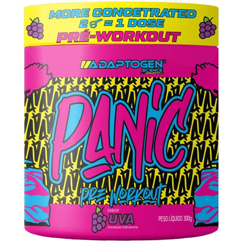Pré Treino Panic Adaptogen Super Concentrado 300g Uva