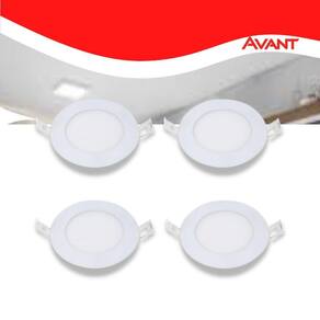 Kit 4 Painel LED Plafon Embutir 6W Redondo Branco Frio