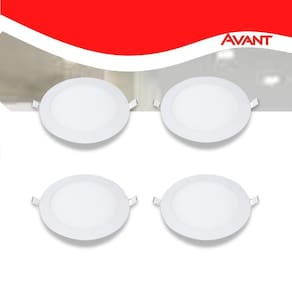 Kit 4 Painel LED Plafon Sobrepor 12W Redondo Branco Frio