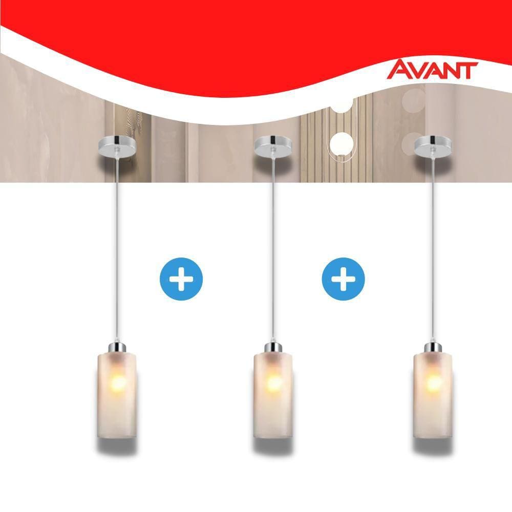 Kit 3 Pendente Vidro Fosco Primus 1 Lâmpada E27 Avant