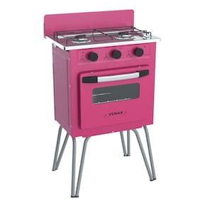 Fogão Portátil Gemini Vetro 2 Bocas Venax - S/ Tampa - Pink - Gás