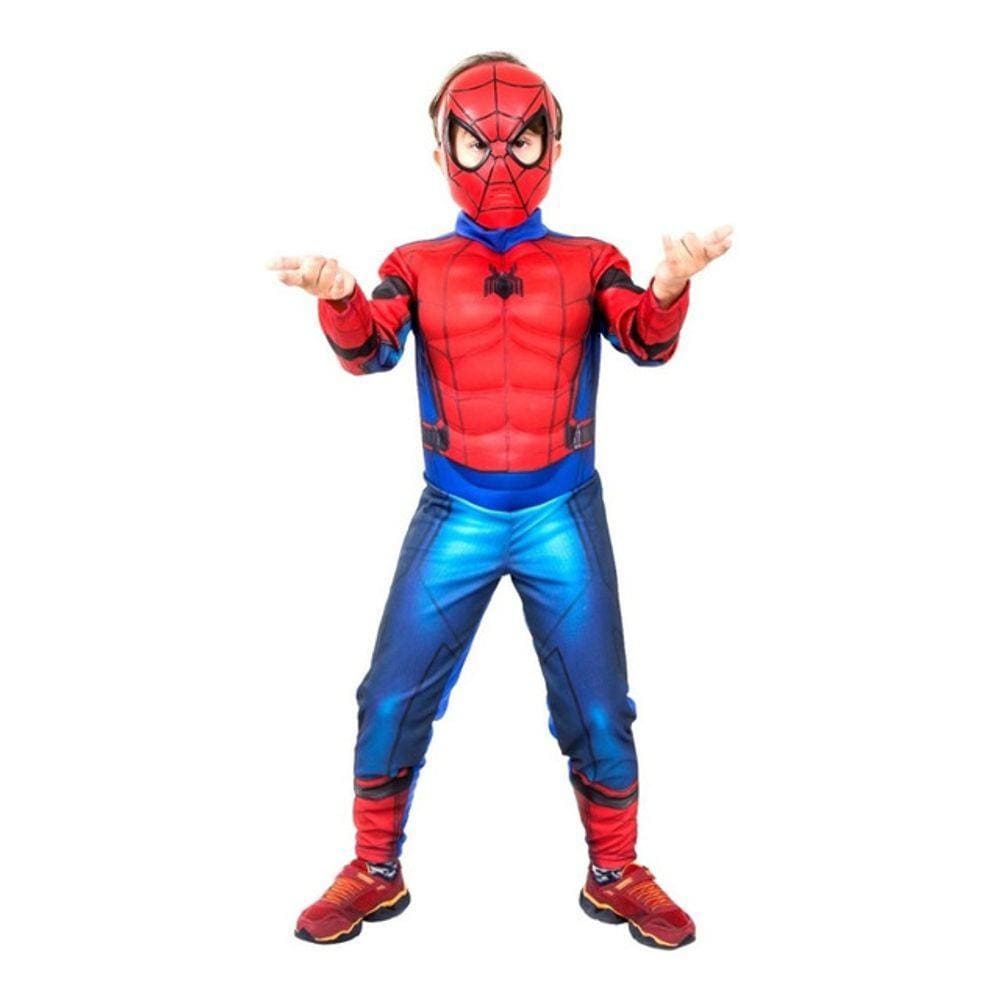 Fantasia Homem Aranha Luxo Peitoral Spiderman Máscara Filme