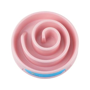 Comedouro Lento Educador Para Cães Modelo espiral Rosa
