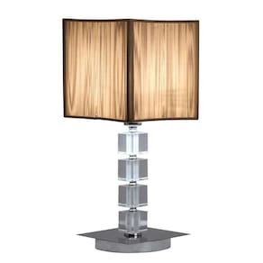 Abajur Luminaria Mesa Oceano Cristal Led Cúpula Prata 18 X