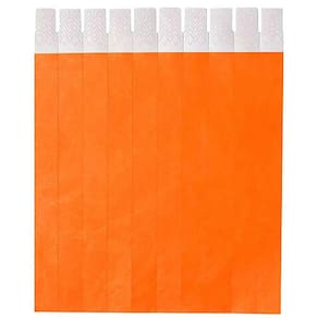 Pulseira de identificação tyvek laranja com 50 unidades singularis