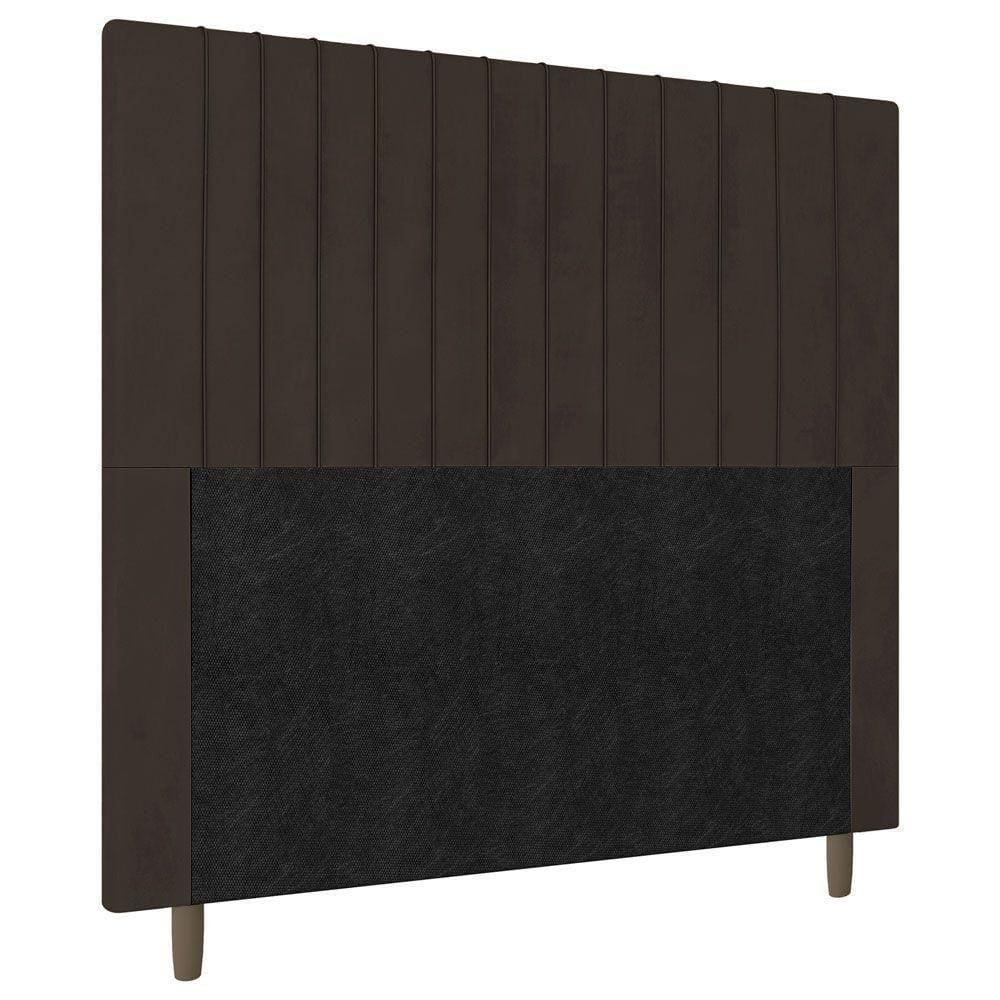 Cabeceira Cama Box Casal King Size Nala 195cm Suede Marrom