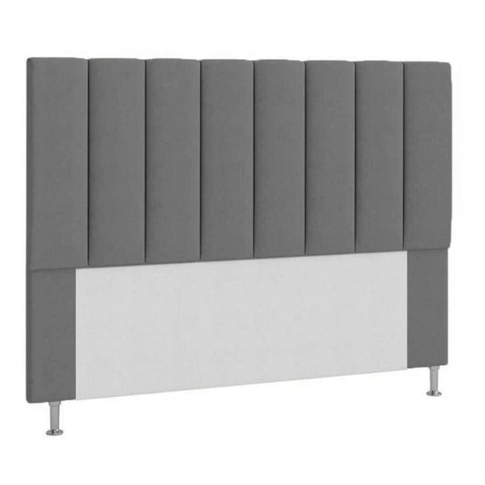 Cabeceira Estofada Cama Box King 195 Cm Cinza