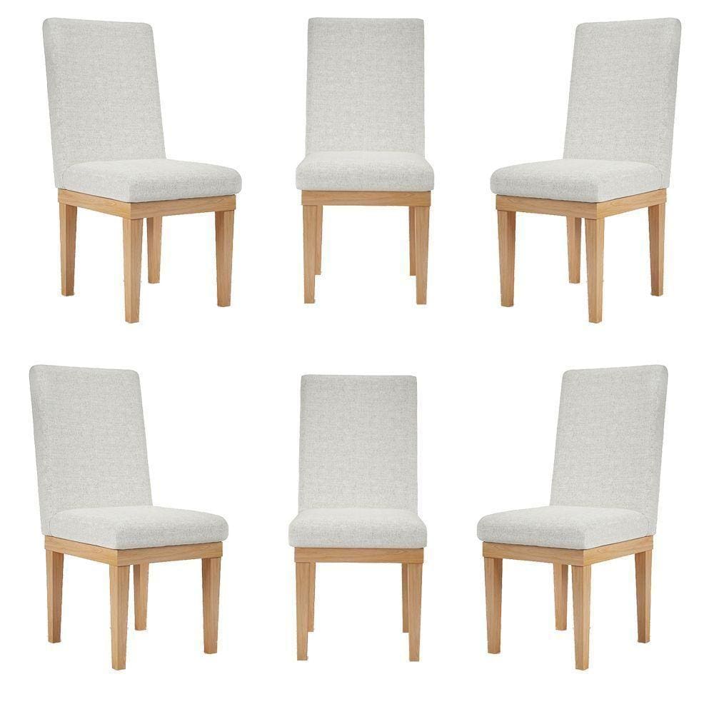 Kit 6 Cadeiras Para Mesa De Jantar Linho linho Bege