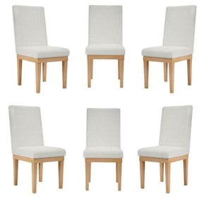 Kit 6 Cadeiras Para Mesa De Jantar Linho linho Bege