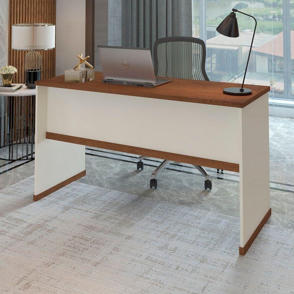 Mesa De Escritório Office Tampo Mdp 25mm Off White/naturale