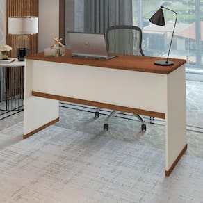 Mesa De Escritório Office Tampo Mdp 25mm Off White/naturale