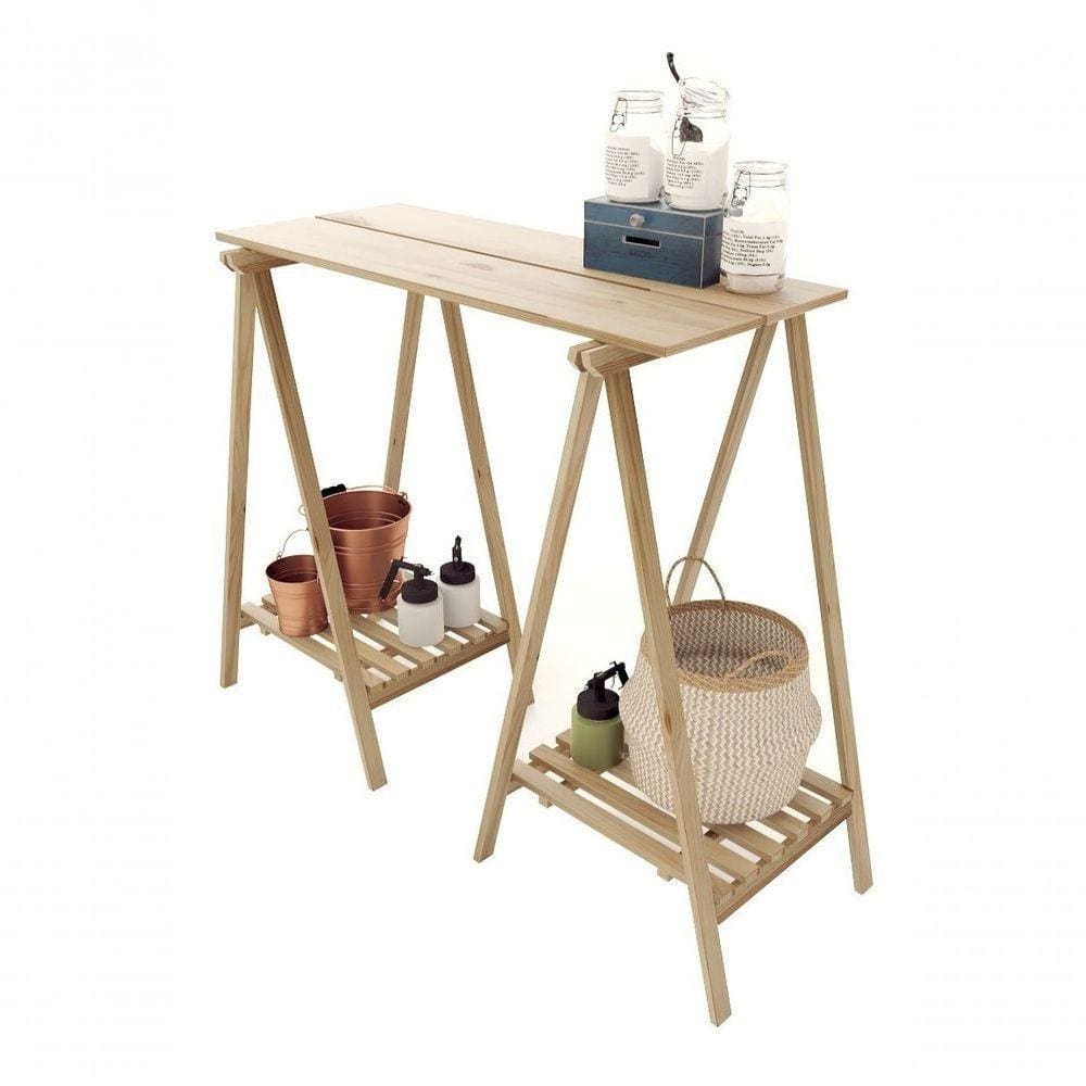 Kit Cavaletes De Apoio P/ Mesas E Ateliê + Tábua