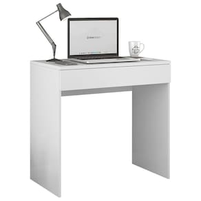 Mesa Escrivaninha Bp 100% Mdf 80cm Com 01 Gaveta Branco