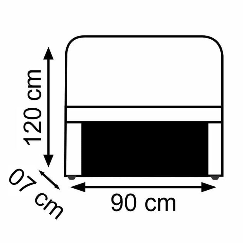 Cabeceira Solteiro 0,90m Roma Suede Rosa