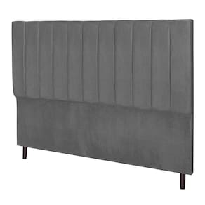 Cabeceira Leblon Para Cama Box Solteiro 94 Cm Suede Cinza