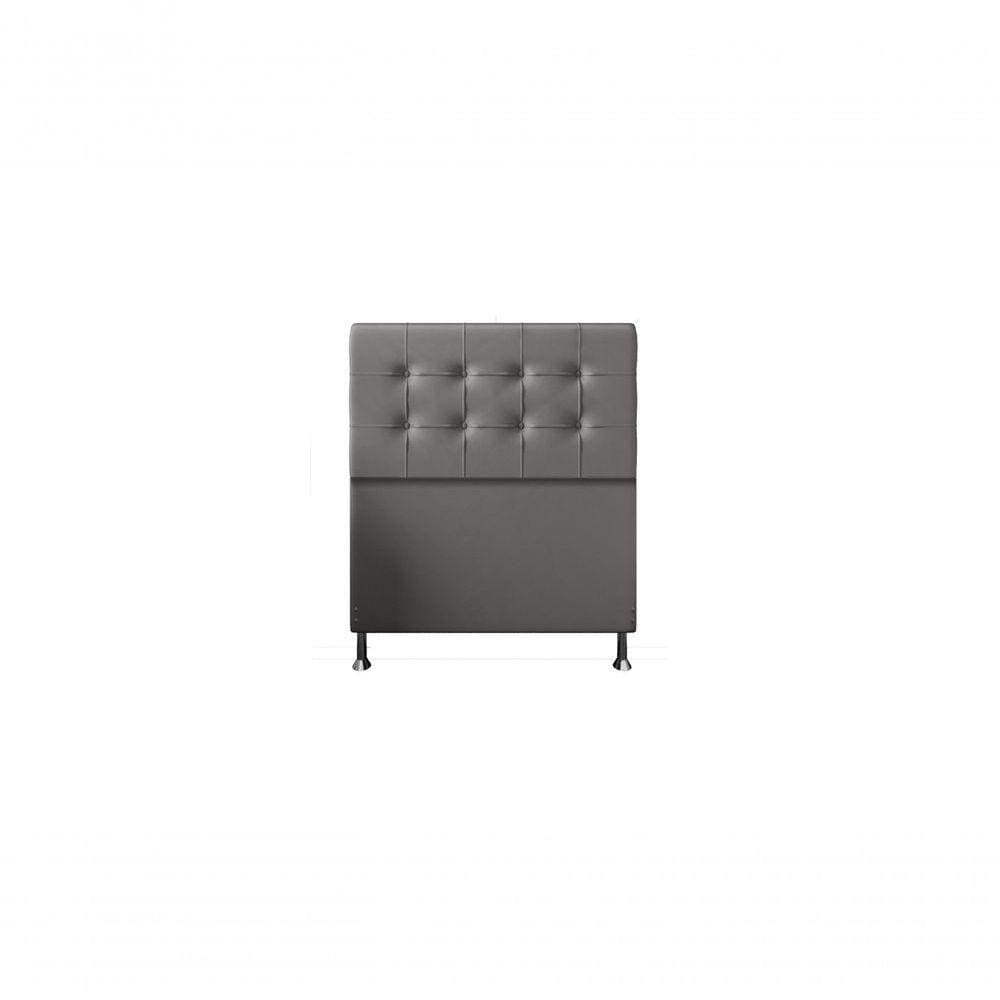 Cabeceira Atenas 90 Cm Cama Box Solteiro Suede Cinza