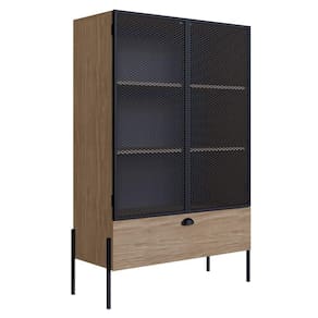 Cristaleira New 140 Cm Hanover E Preto - D`rossi