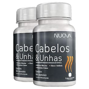 Kit 2 Nuova Cabelos E Unhas Biotina Catarinense 60 Cápsulas